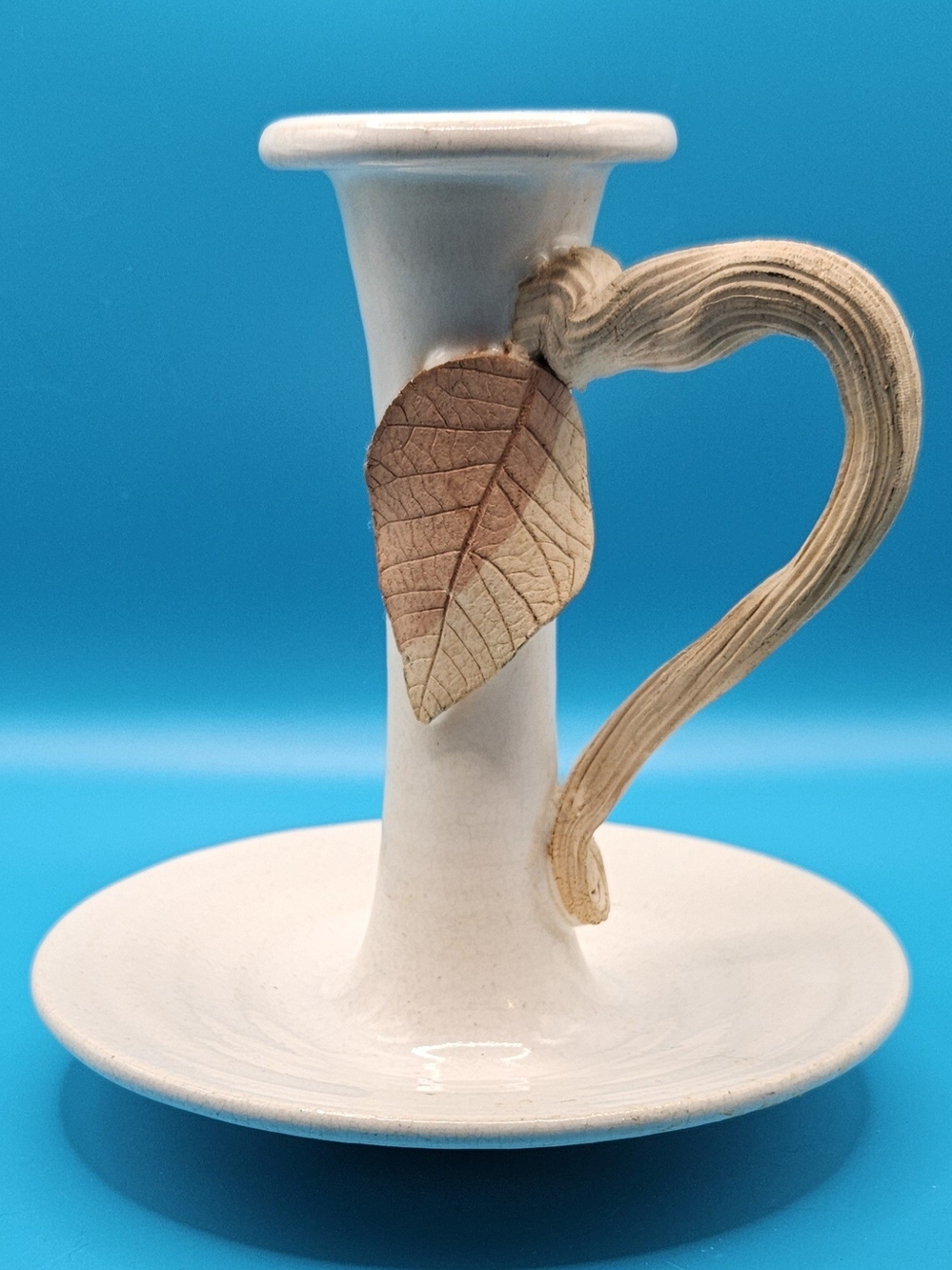 Vintage Brigitte Haag Signed Pottery Candlestick w/Handle